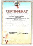 Сертификат Верещагин Д в номинации “Самый красивый почерк”